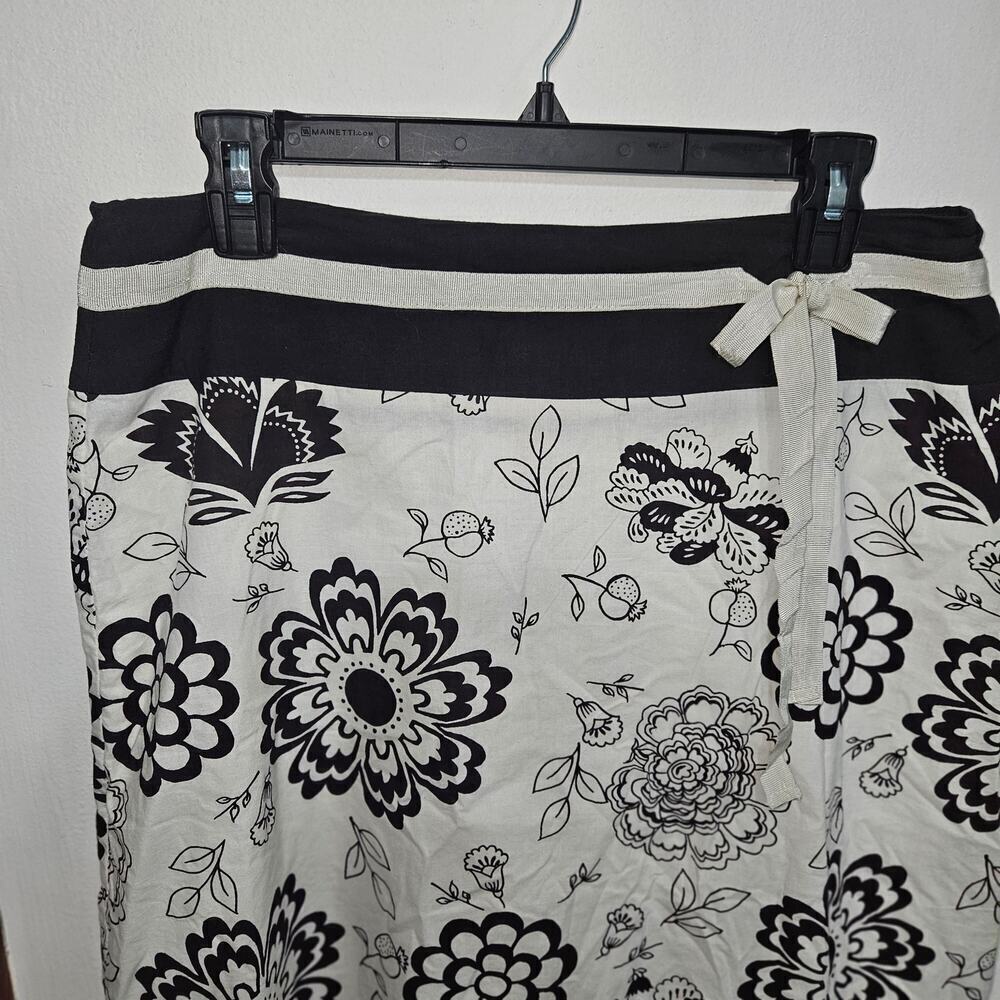 VTG Y2K Mix Nouveau Brown/Cream A-Line Floral Skirt Sz 10 Medium 100% Cotton - Picture 3 of 8